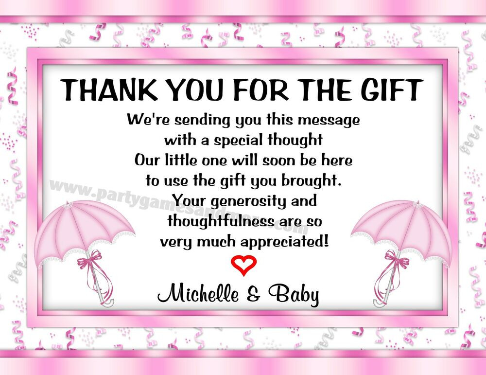 Baby Shower Thank You Wording Gift Card
 UNIQUE PERSONALIZED BABY SHOWER UMBRELLA PARTY INVITATIONS