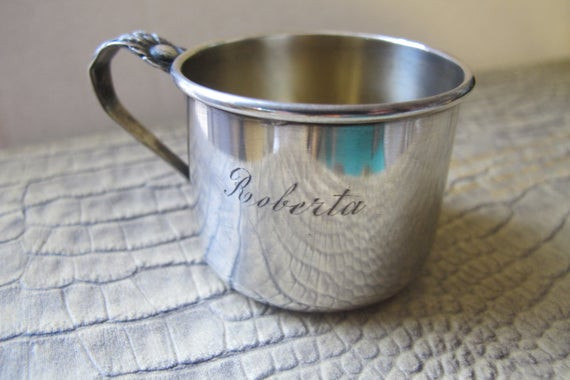 Baby Silver Gifts
 Antique LUNT Sterling Silver Baby Cup Hallmarked
