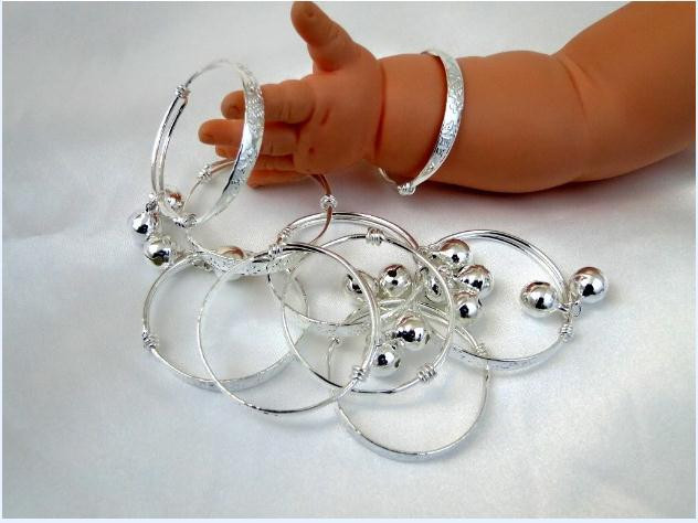 Baby Silver Gifts
 Charming Wholesale Silver Baby Kid Bell Bracelet Ball