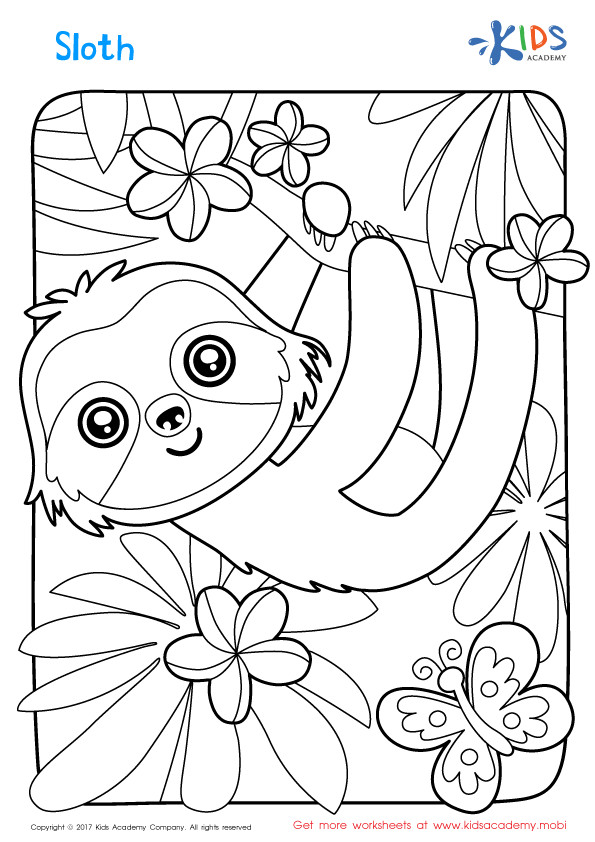 Printable Sloth Coloring Pages - Printable World Holiday