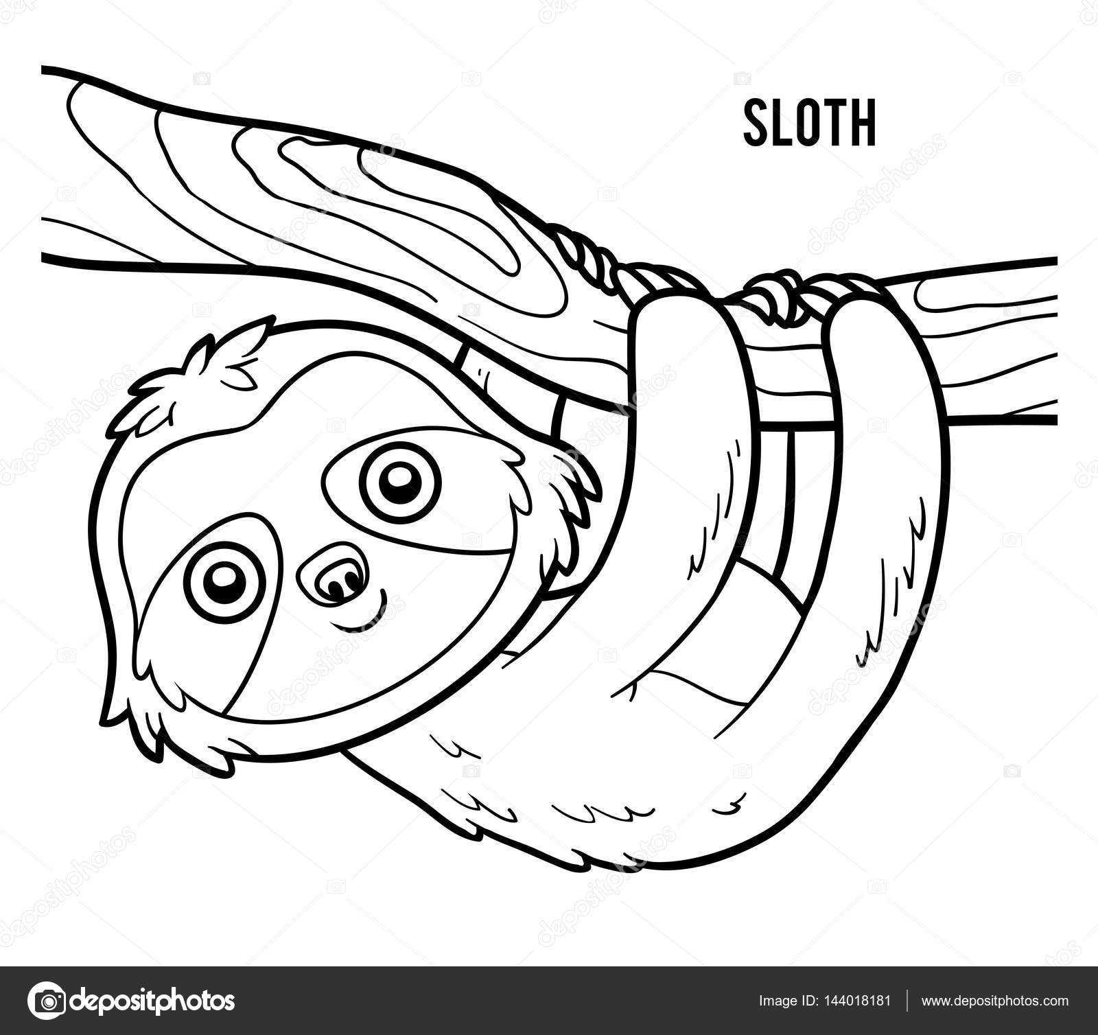 Baby Sloth Coloring Pages
 Coloring book for children Sloth — Stock Vector © ksenya