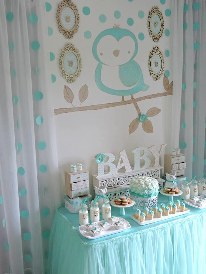 Baby Welcome Decoration Ideas
 Kara s Party Ideas Turquoise Owl "Wel e Home Baby" Party