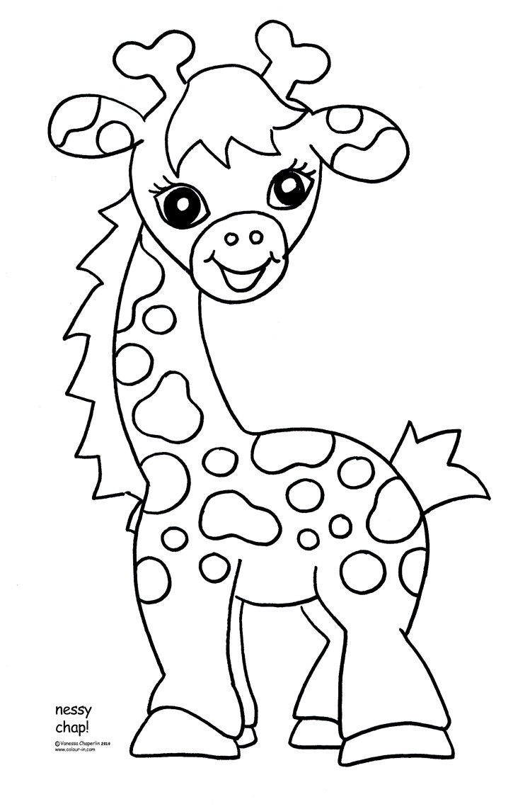 Baby Zoo Animals Coloring Pages
 Free Printable Giraffe Coloring Pages For Kids