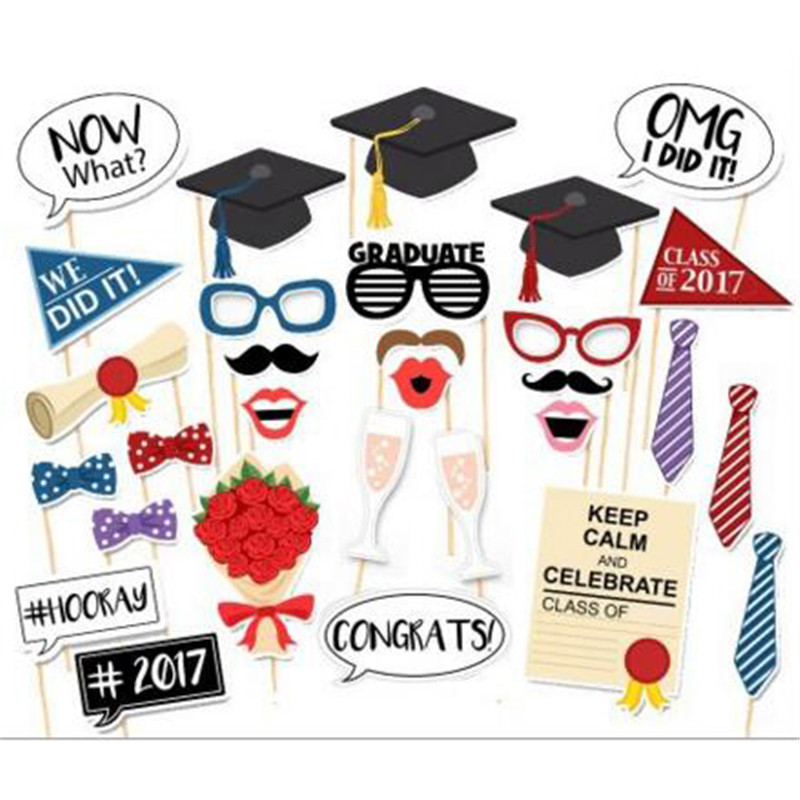 Bachelor Graduation Party Ideas
 2017 New 30Pcs Set Creative Graduation Paper Beard