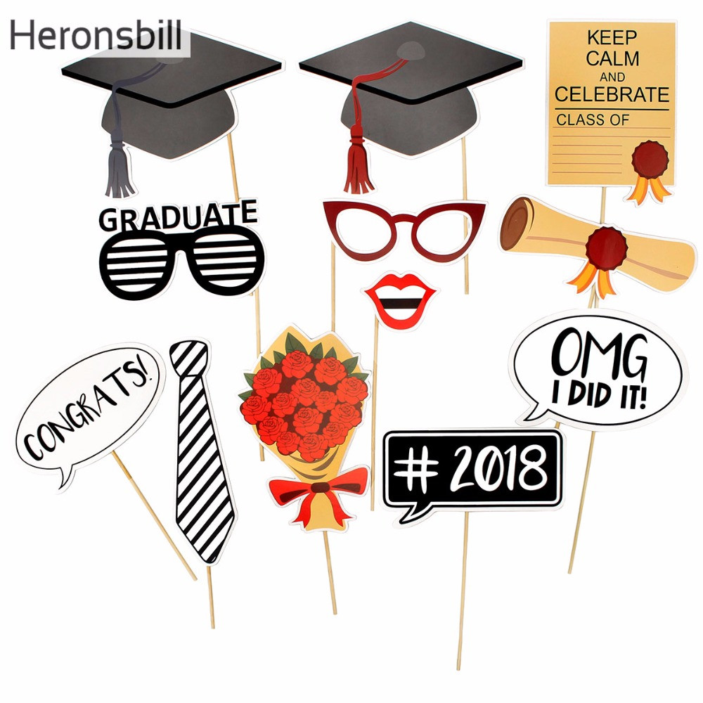 Bachelor Graduation Party Ideas
 Heronsbill 12 pieces Booth Props Graduation Party