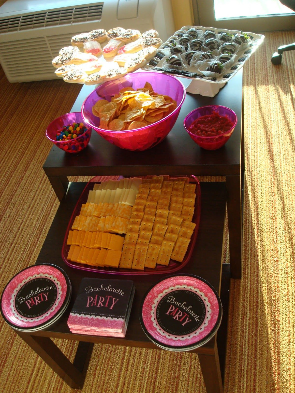 Bachelorette Party Food Ideas
 Bachelorette Party Weekend Hot Pink Black and Silver