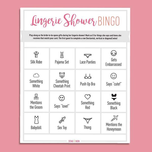 Bachelorette Party Game Ideas At Home
 Bachelorette Party Game Printable Lingerie Shower Bingo