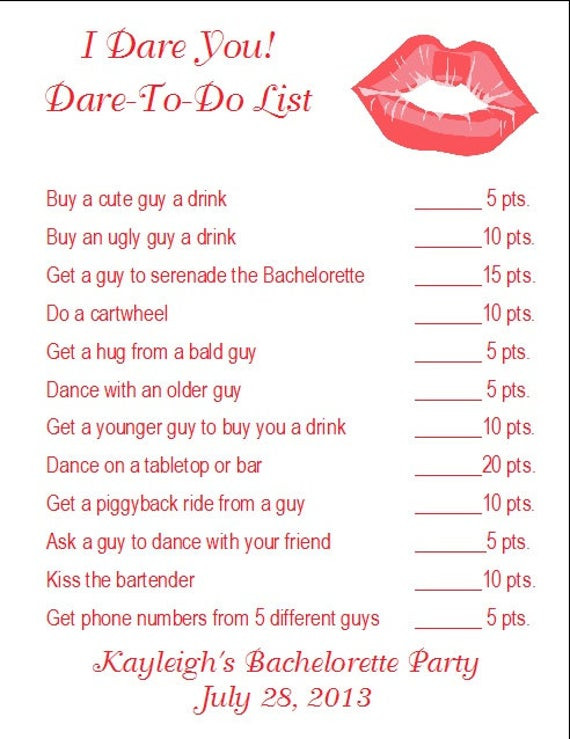 Bachelorette Party Game Ideas At Home
 24 Personalized I DARE YOU Bachelorette Party Game