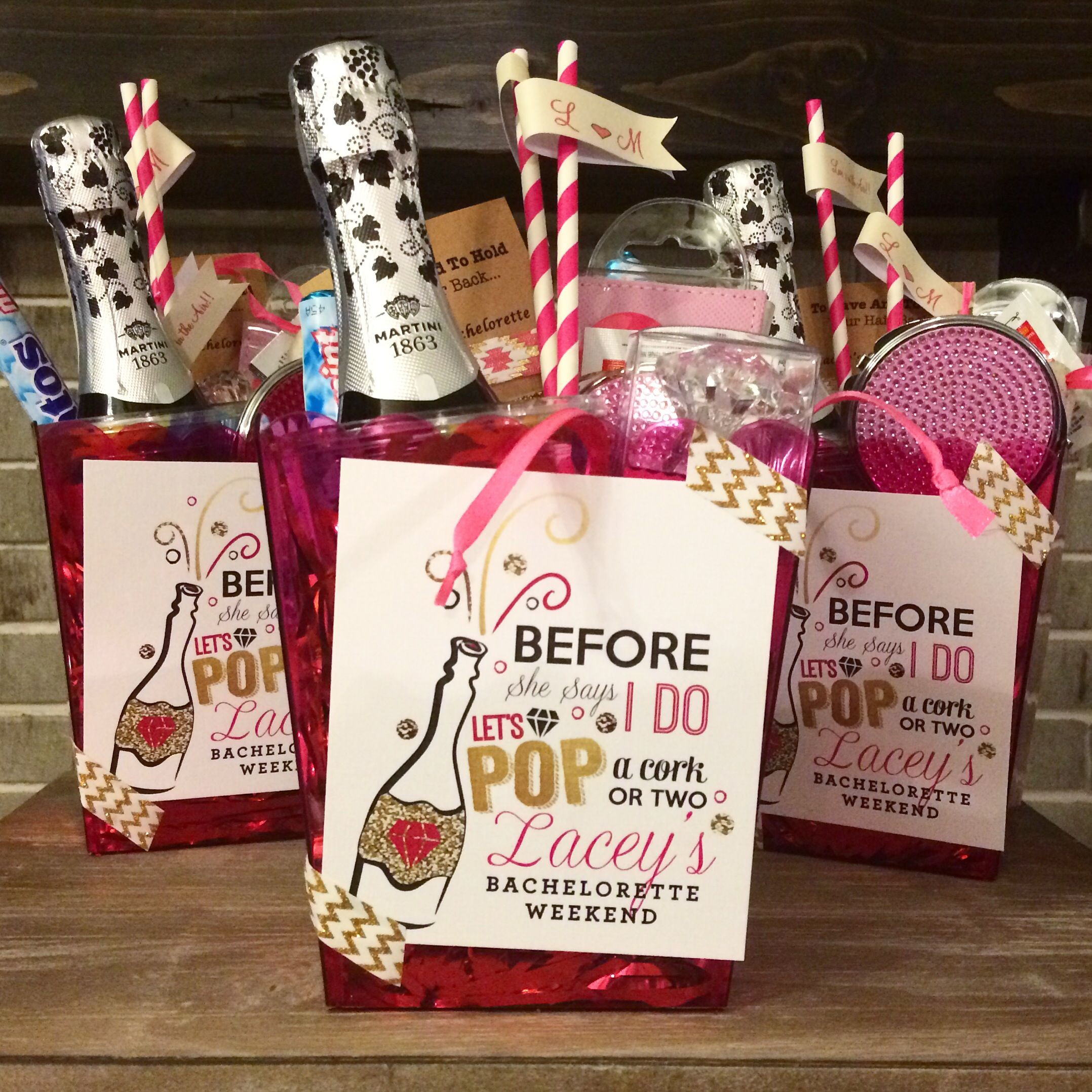 Bachelorette Party Goodie Bag Ideas
 Before she says I do let s pop a cork or two Custom