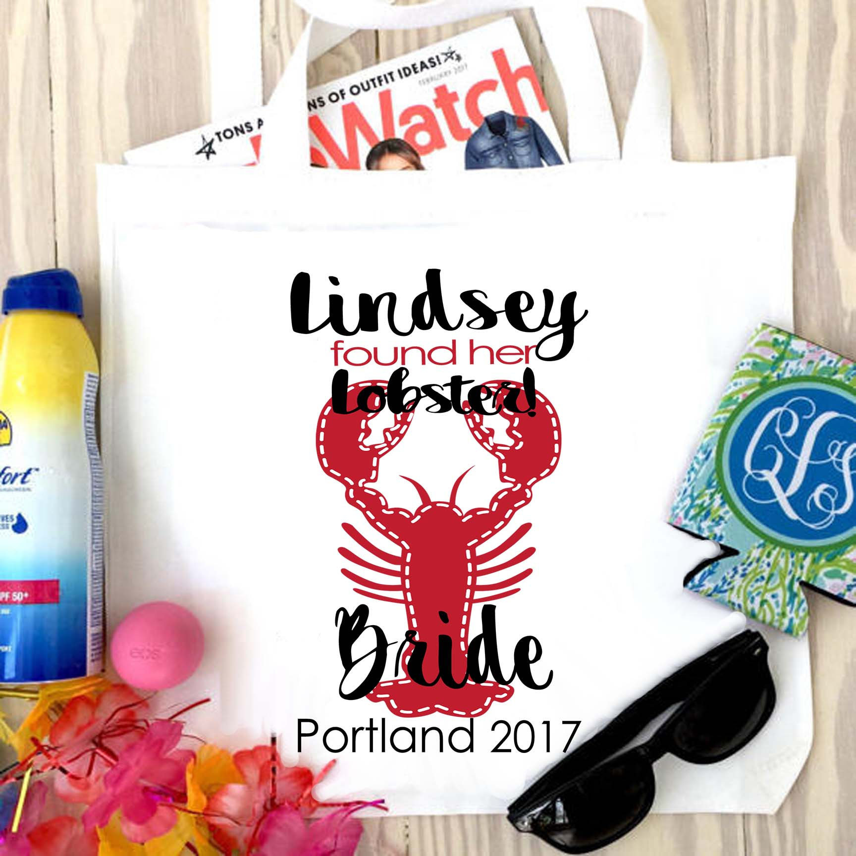Bachelorette Party Ideas Maine
 Lobster Tote bag Lobster Party Favors Lobster