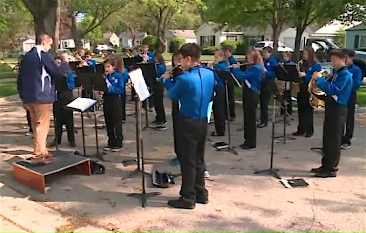 Backyard Band Members
 Marching Band Gives Surprise Front Yard Performance After