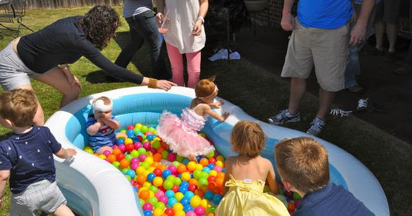 Backyard Birthday Party Ideas 4 Year Old
 First birthday party activities balls in a kids pool or