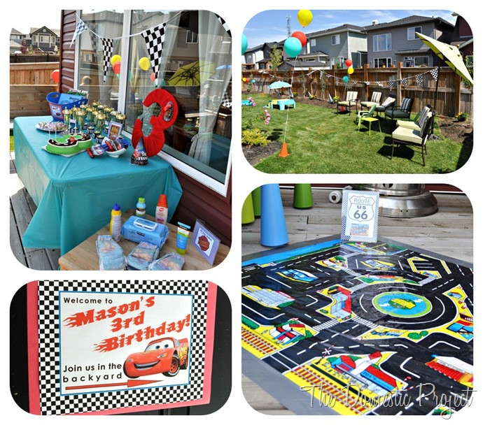 Backyard Birthday Party Ideas 4 Year Old
 The Domestic Project Mason s Disney Cars Birthday Party