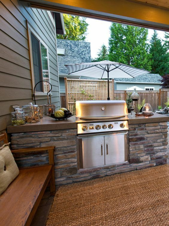 Backyard Grill Area
 1001 idées d aménagement d une cuisine d été extérieure