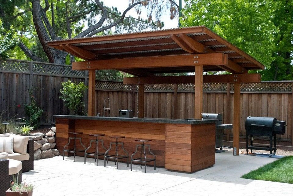 Backyard Grill Area
 homemade outdoor bar ideas