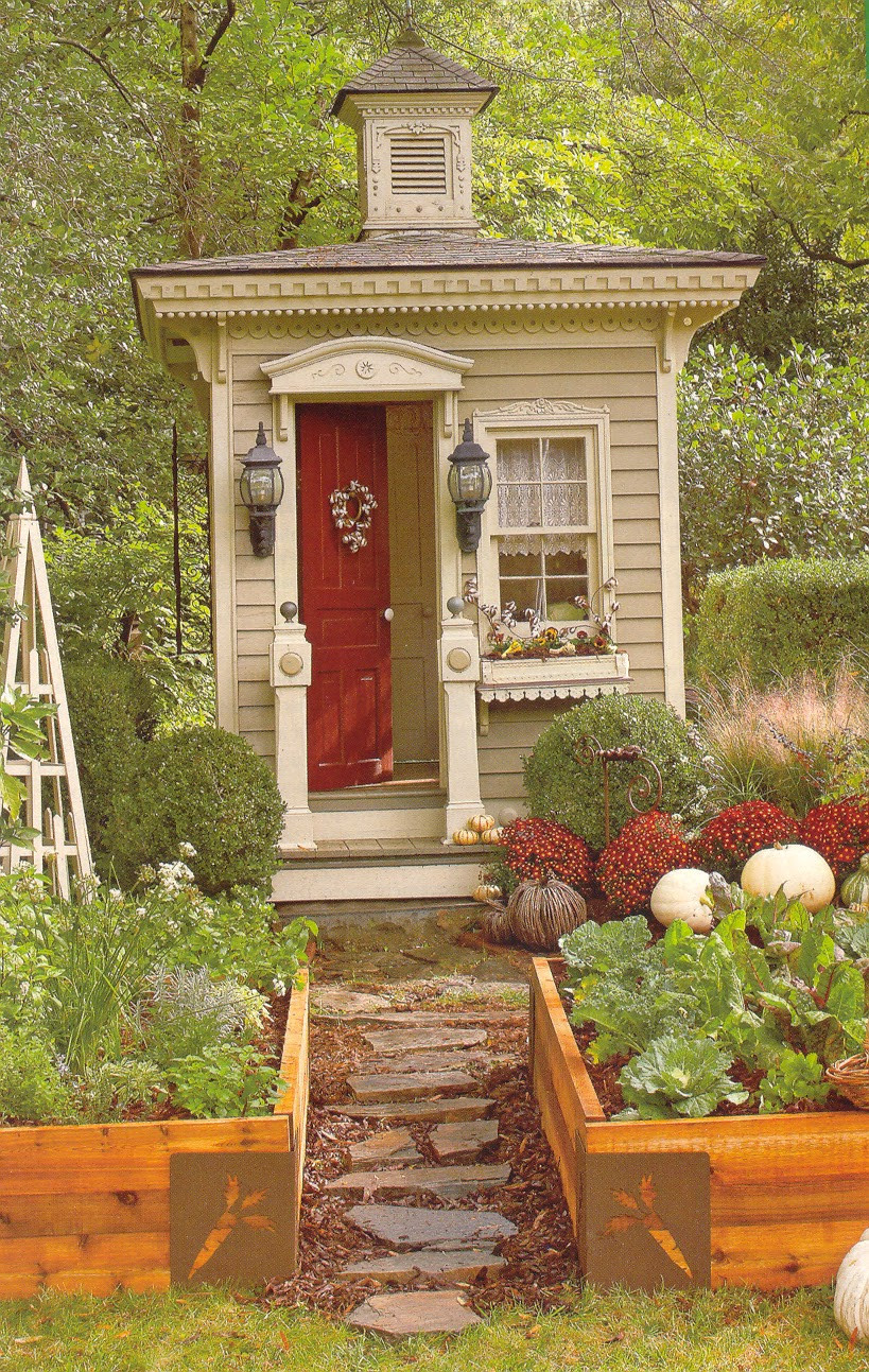 Backyard Little House
 a TINY victorian outhouse as a small garden shed cabin