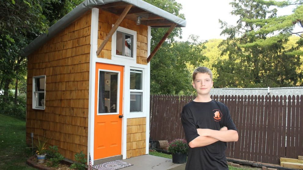 Backyard Little House
 13 year old builds $1 500 tiny house in family s backyard
