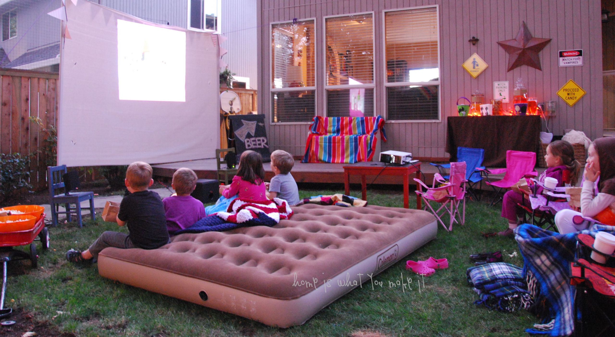 Backyard Movie Night Party Ideas
 fall backyard movie night
