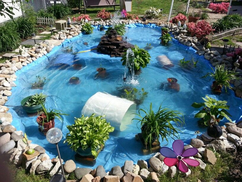Backyard Pond Liners
 "Ponds by Becky" Great idea A family friend made with a