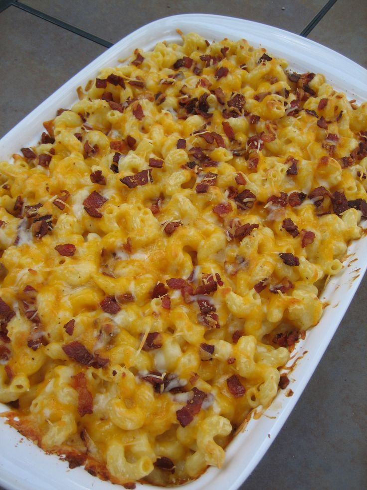 Bacon Baked Macaroni And Cheese
 This Baked Macaroni and Cheese With Bacon feeds a crowd