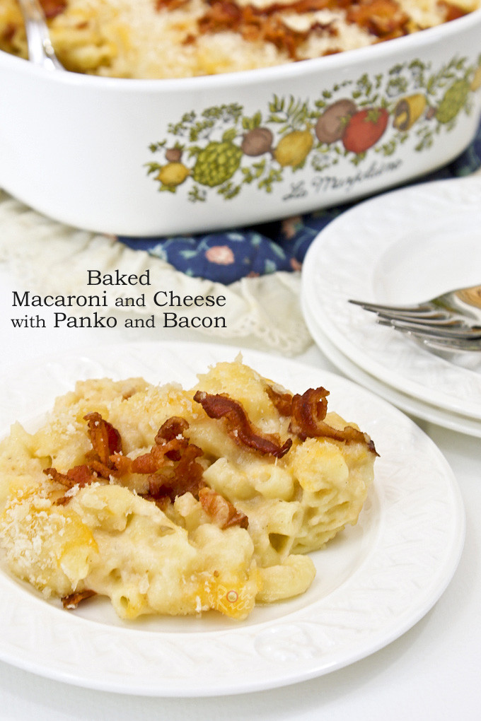 Bacon Baked Macaroni And Cheese
 Baked Macaroni and Cheese with Panko and Bacon