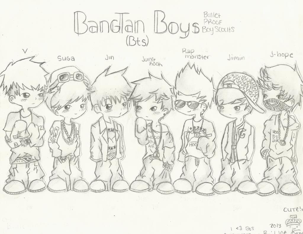 Bangtan Boys Coloring Pages
 BangTan Boys by Ljoe11