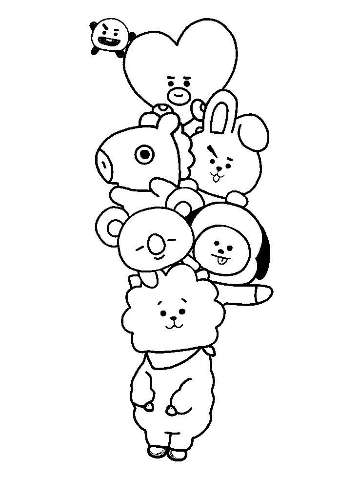 Bangtan Boys Coloring Pages
 Pin by Simone Joseph on BT21 in 2019