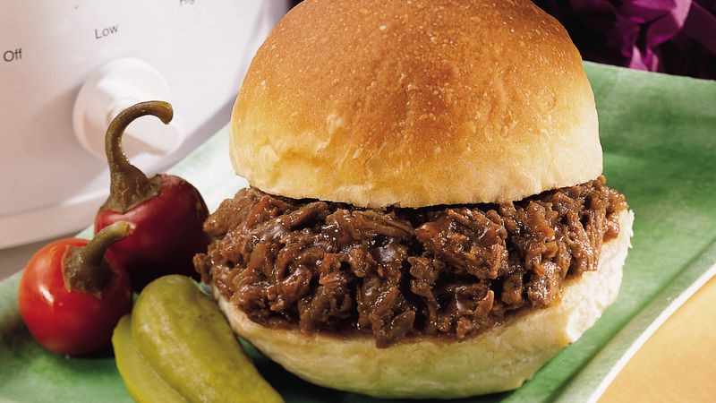 Barbecued Beef Sandwiches
 Easy Slow Cooked Bbq Beef Sandwiches Recipe Pillsbury