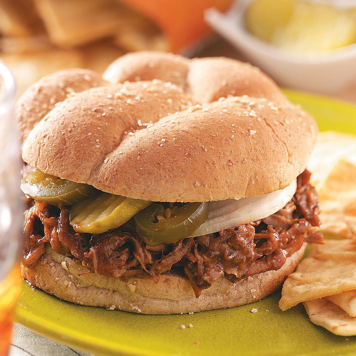 Barbecued Beef Sandwiches
 Slow Cooked Barbecued Beef Sandwiches Recipe
