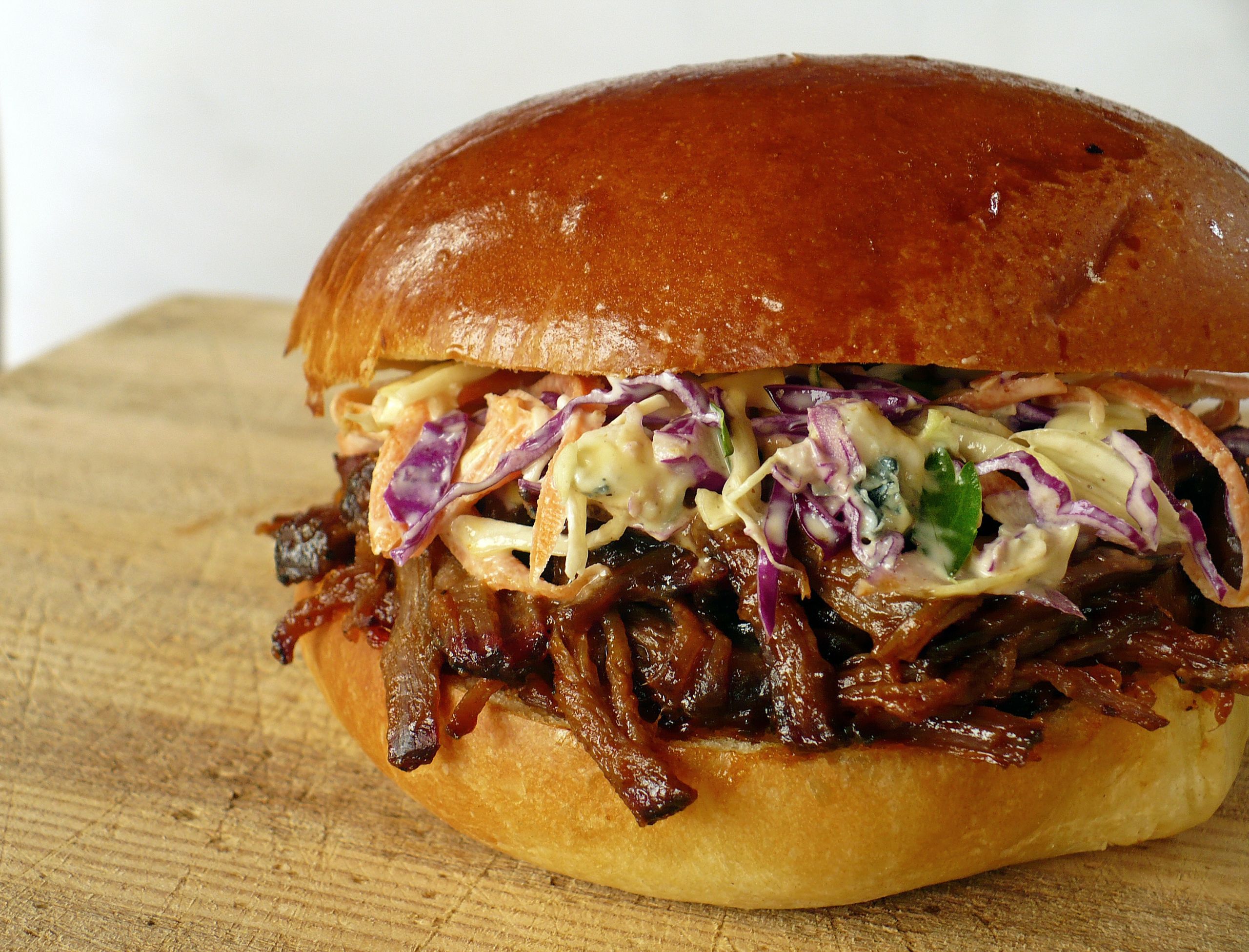Barbecued Beef Sandwiches
 BBQ BEEF SANDWICH WITH BLUE CHEESE COLESLAW