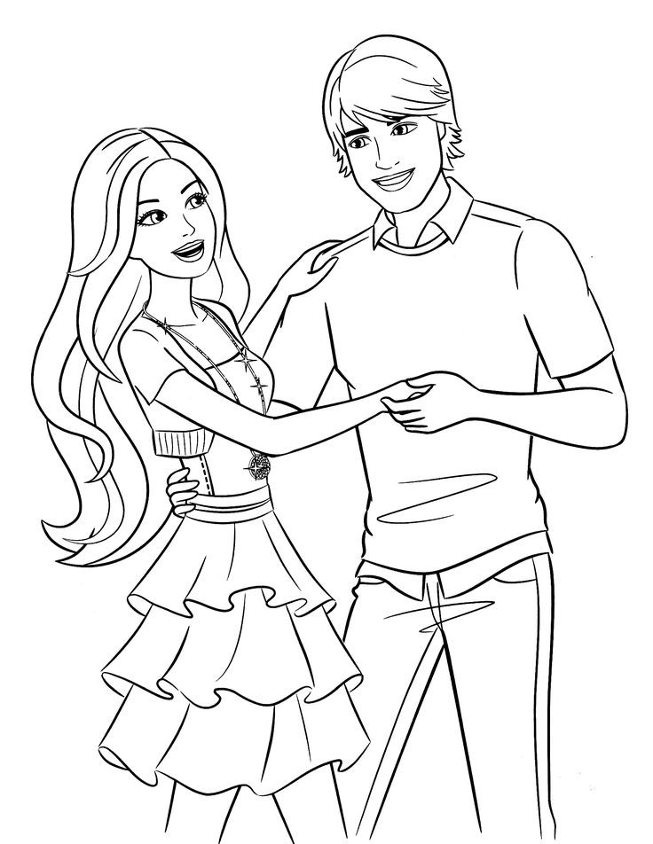Barbie Coloring Pages For Girls
 Barbie And Ken Coloring Pages Free Download