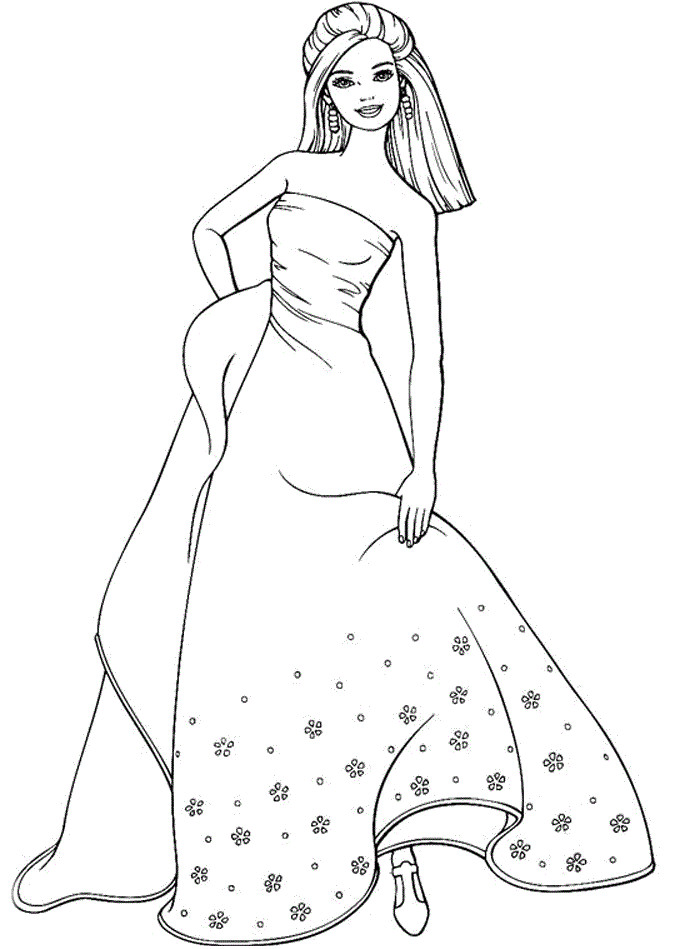 Barbie Coloring Pages For Kids
 Free Printable Barbie Coloring Pages For Kids