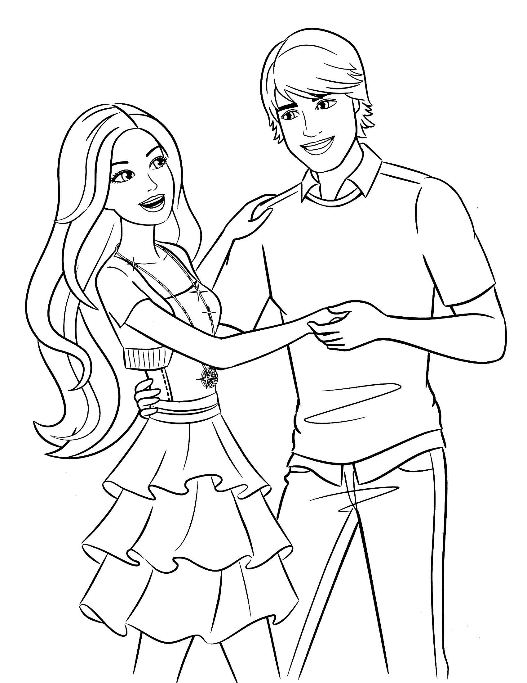 Barbie Coloring Pages For Kids
 Barbie And Ken Coloring Pages Free Download