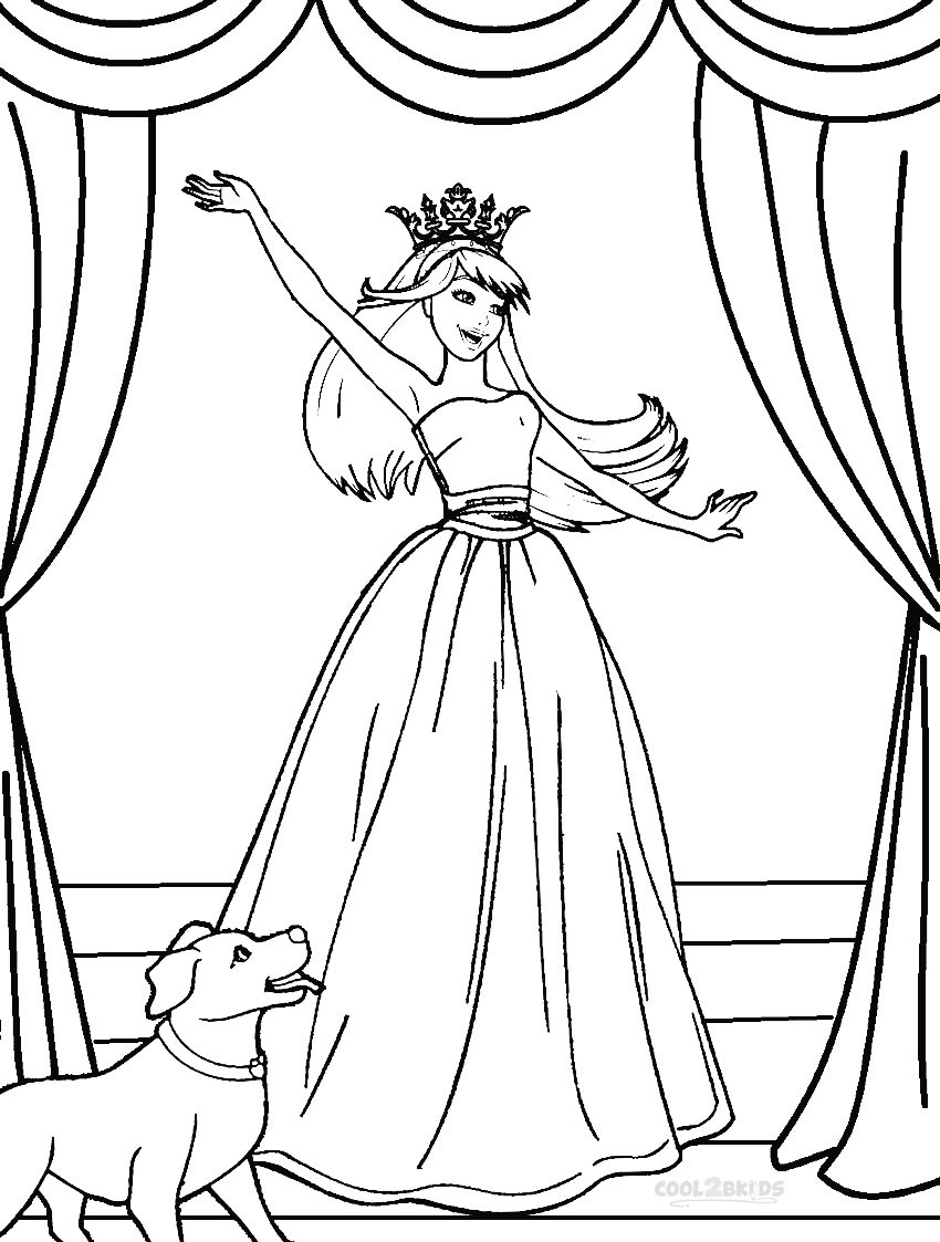 Barbie Coloring Pages For Kids
 Printable Barbie Princess Coloring Pages For Kids
