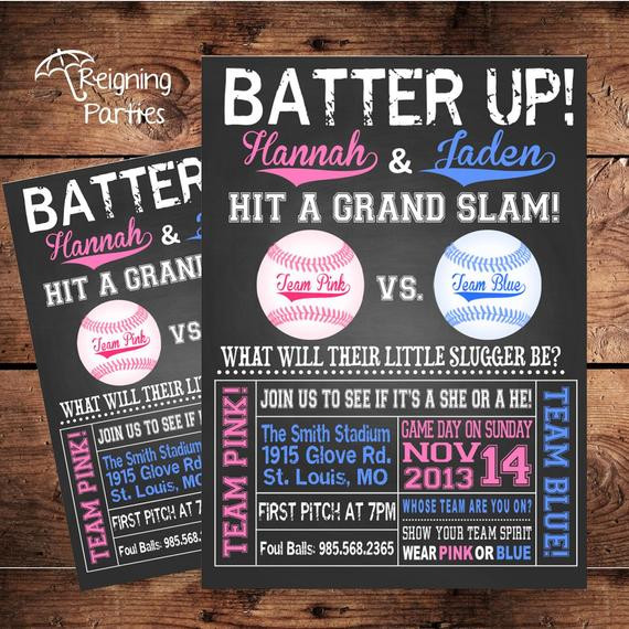 Baseball Gender Reveal Party Ideas
 Team Pink or Team Blue Baseball Gender Reveal by