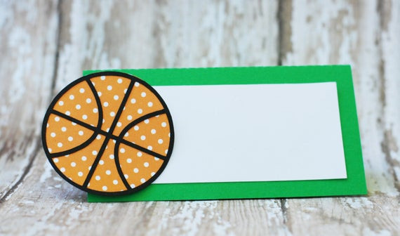 Basketball Birthday Party Places
 Sports Party Place cards Basketball Party Place Cards Food