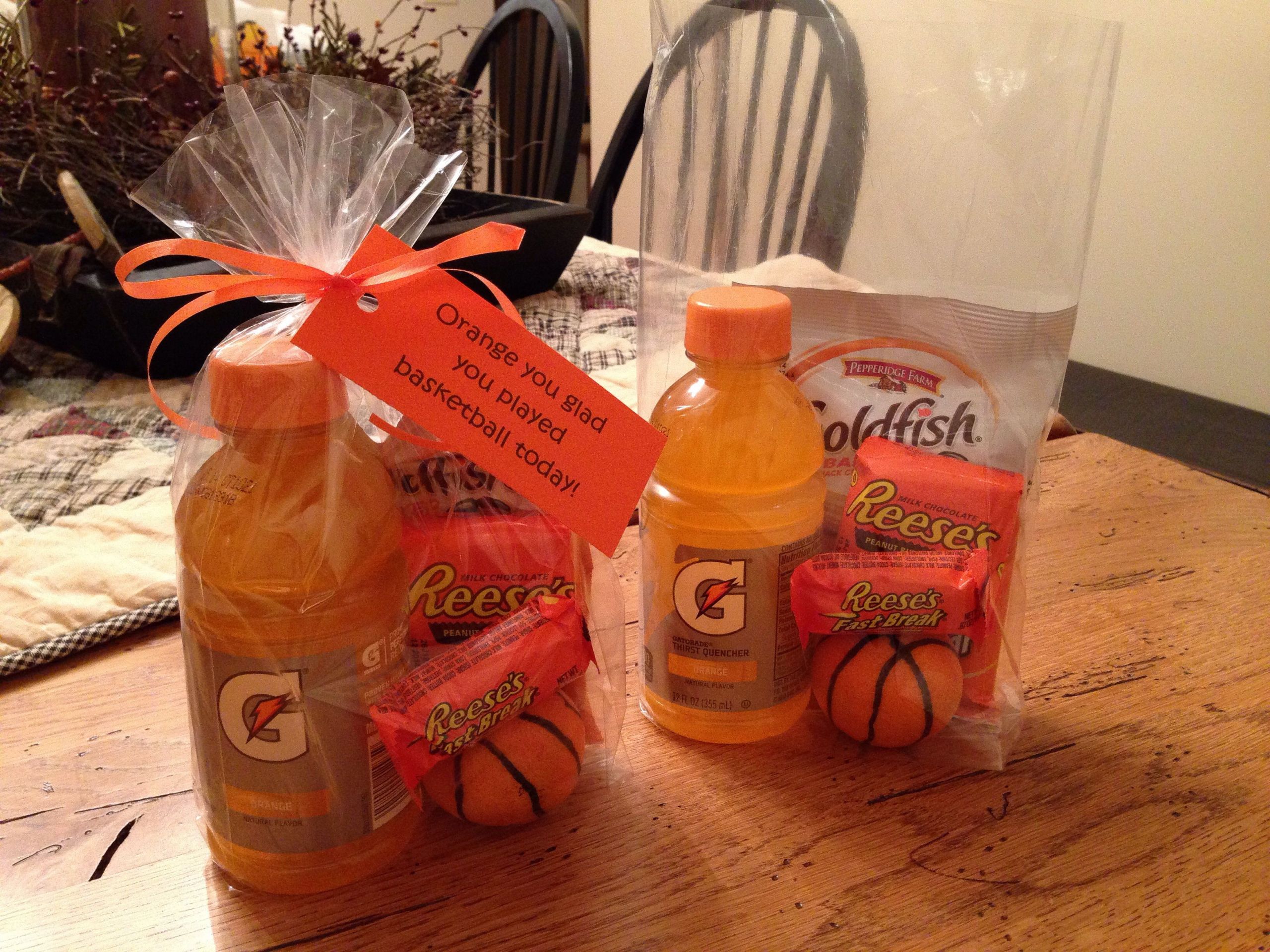 Basketball Gift Bag Ideas
 Orange you glad you played basketball today