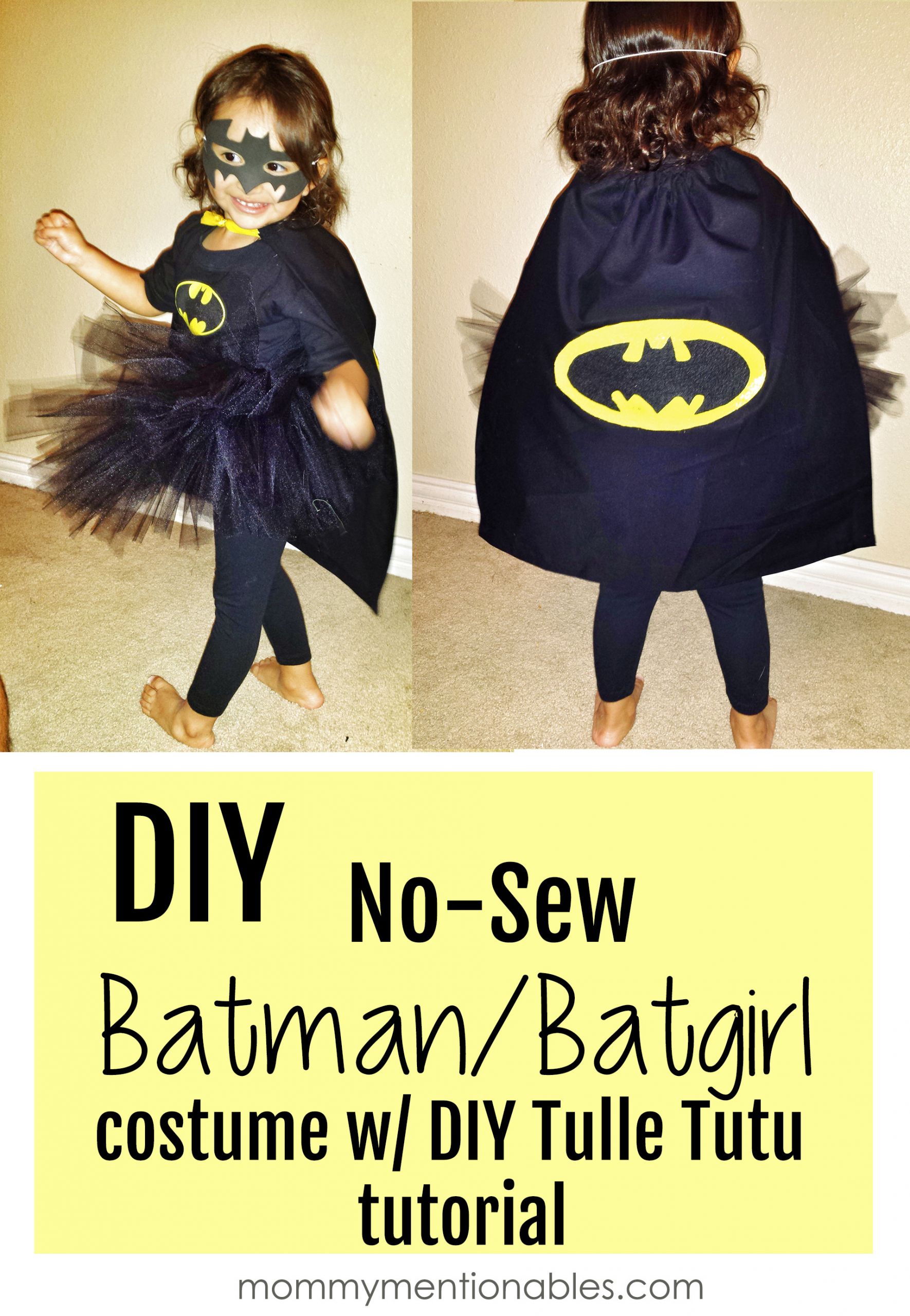 Batgirl Mask DIY
 DIY No Sew Batman Batgirl Costume