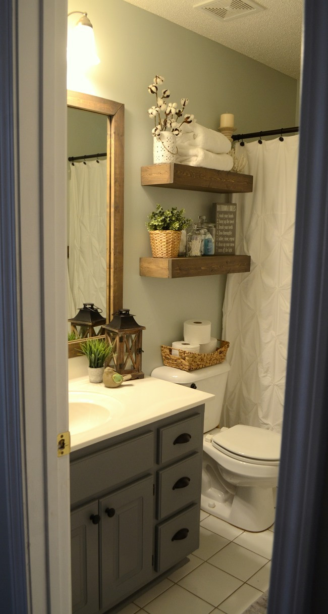 Bathroom Decor Ideas Pinterest
 Modern Farmhouse Inspired Bathroom Makeover e Room e