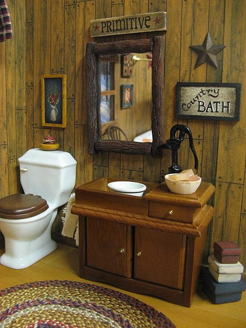 Bathroom Decor Themes
 Dollhouse COUNTRY BATH Primitive