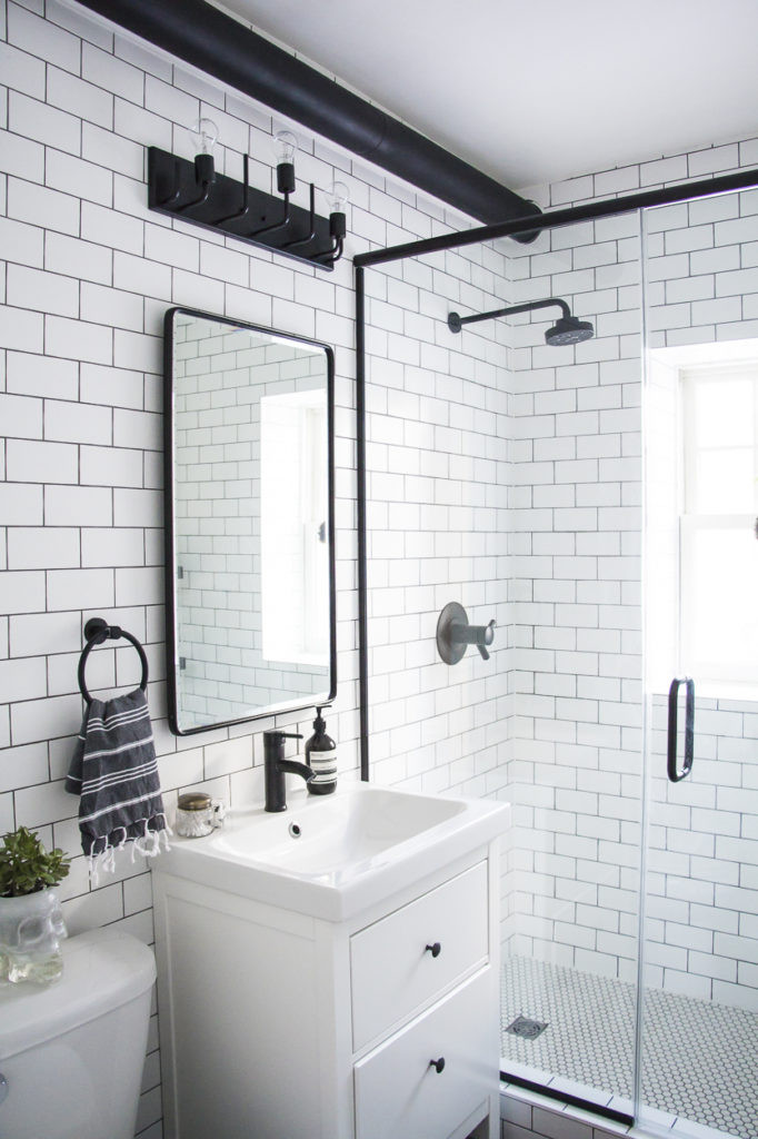 Bathroom Design Ideas Small
 A Modern Meets Traditional Black and White Bathroom
