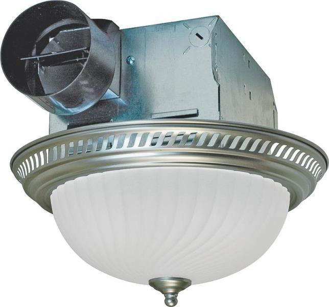Bathroom Exhaust Fan Light Combo
 NEW AIR KING DRLC702 DECORATIVE NICKEL 2 BULB EXHAUST FAN