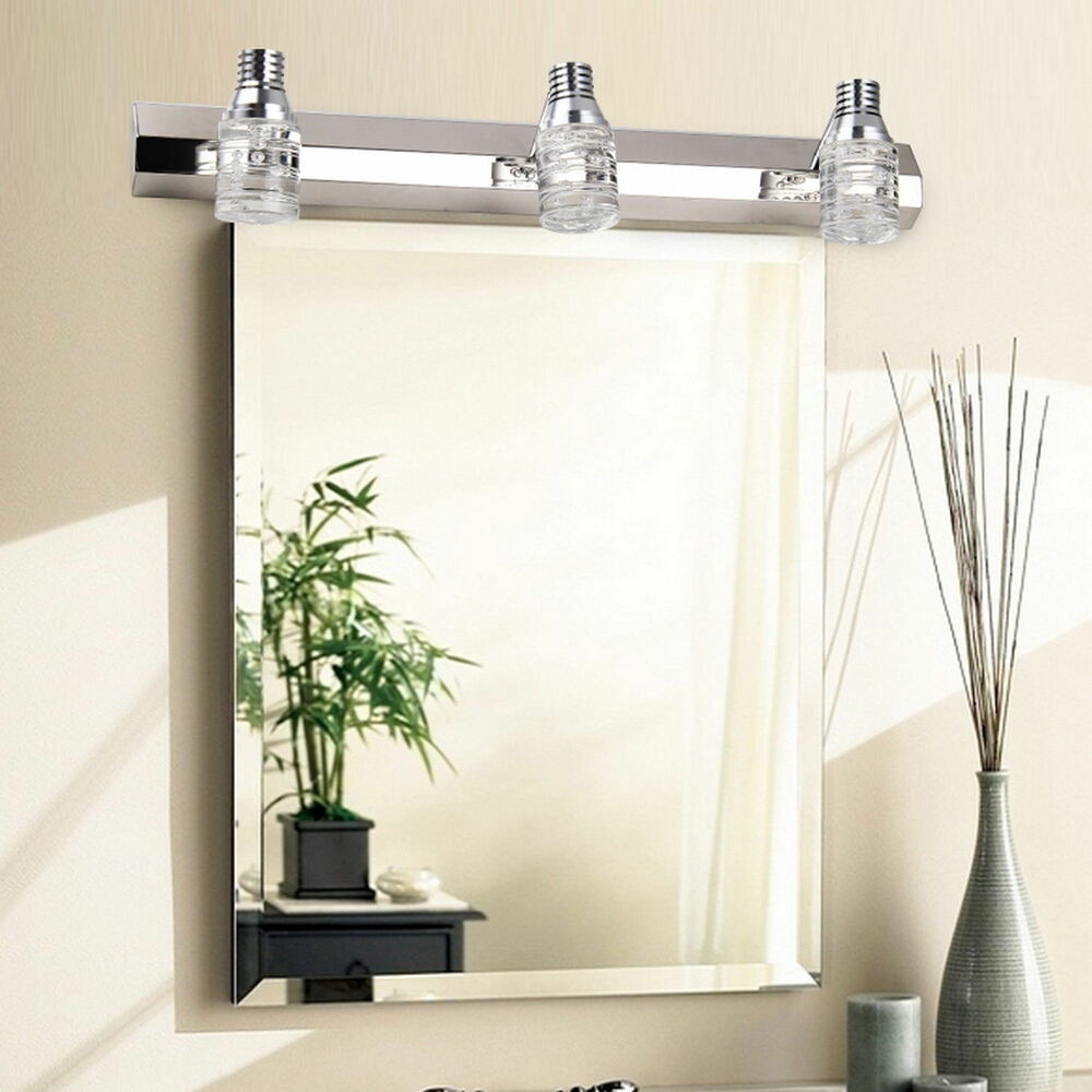 Bathroom Lighting Fixtures
 Modern Crystal Mirror Bathroom Vanity Light 6W Wall