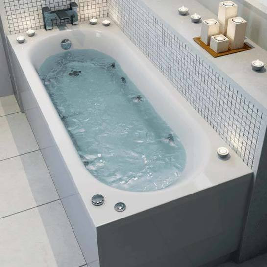 Bathroom Shower Images
 Ceramica Curved Bath 1700mm with 6 Jet Whirlpool