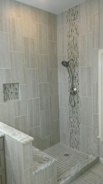 Bathroom Shower Tiles Ideas
 MASTER BATHROOM plete remodel 12" x 24" Vertical Tile