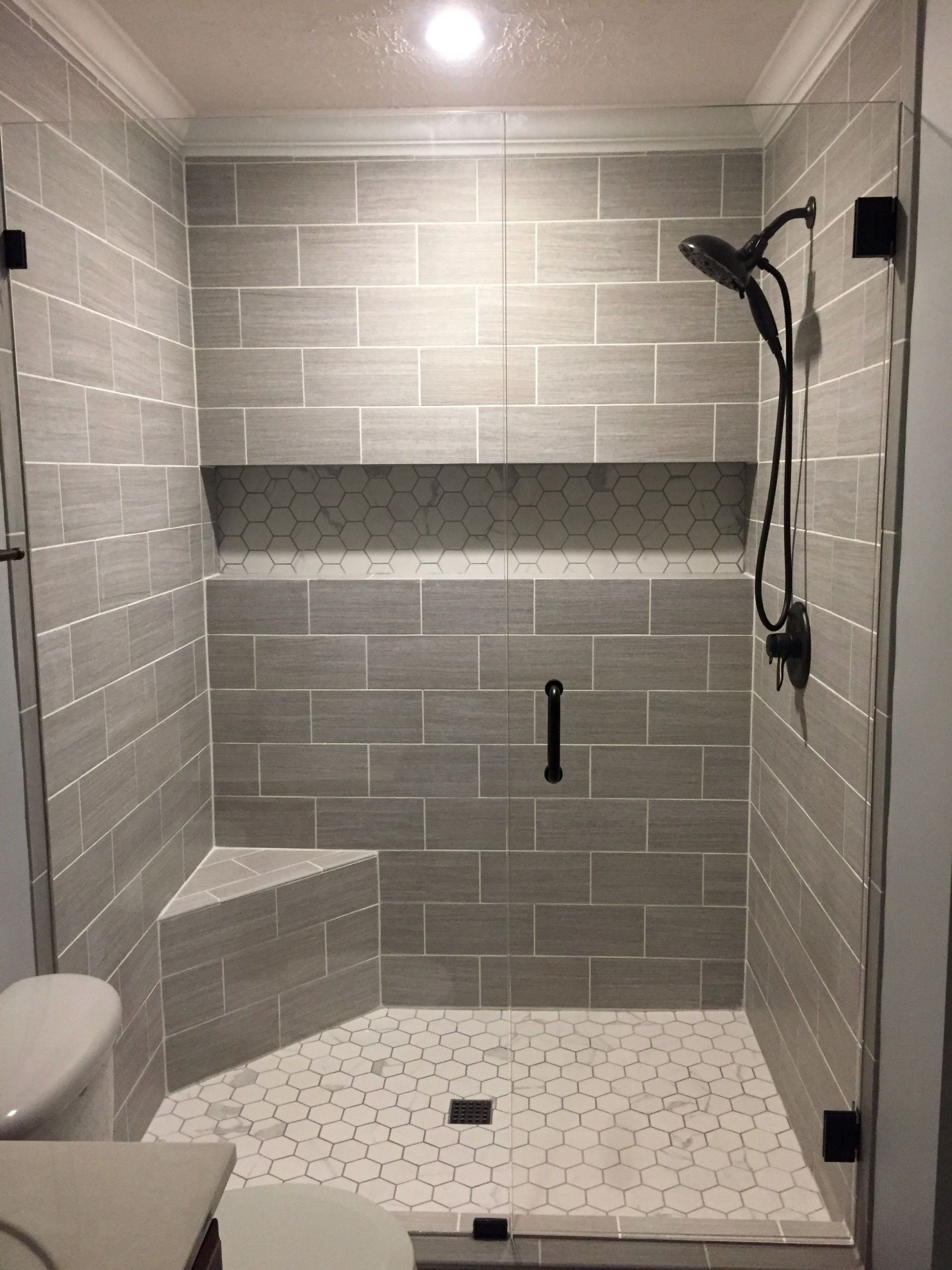 Bathroom Shower Tiles Ideas
 Our finished walk in shower Walls Florim USA 6x24 cut