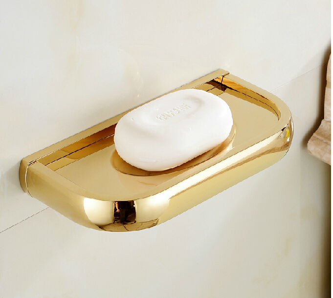 Bathroom Soap Dish Wall Mounted
 Luxury Golden Finish Solid Brass Bathroom Soap Dish Holder