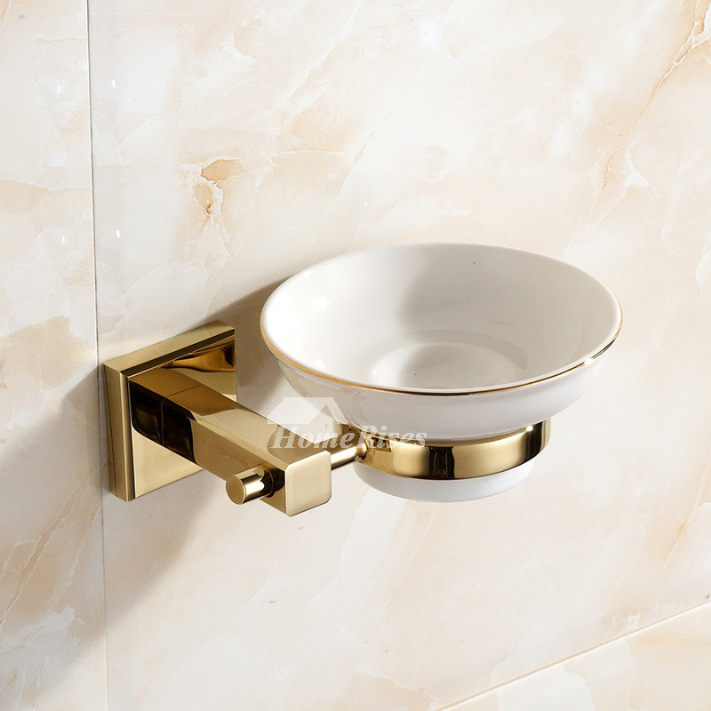 Bathroom Soap Dish Wall Mounted
 Polished Brass Ceramic Soap Dish Wall Mounted For Bathroom