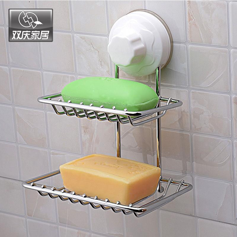 Bathroom Soap Dish Wall Mounted
 Suction Cup Soap Dish Wall Mounted Chromed Metal Soap Dish