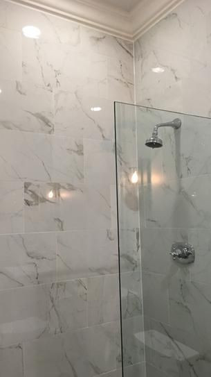 Bathroom Tile Shower
 MSI Carrara 12 in x 24 in Polished Porcelain Floor and